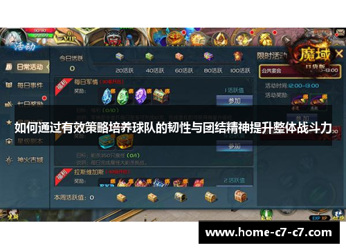 如何通过有效策略培养球队的韧性与团结精神提升整体战斗力